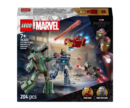 Klocki LEGO® LEGO Super Heroes 76320 Iron Man i War Machine kontra drony Hammera